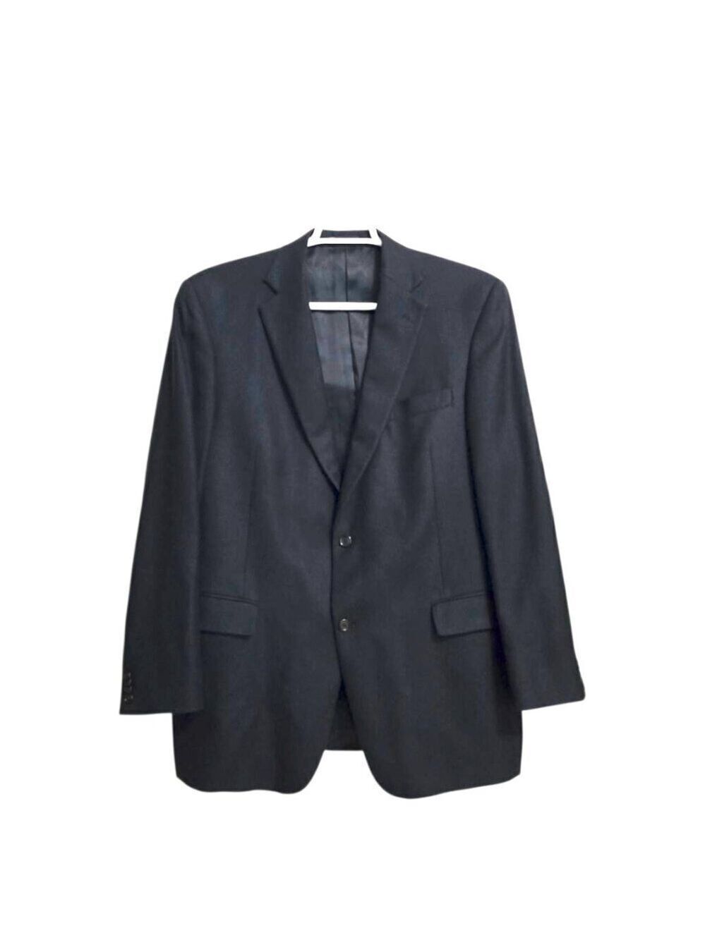 Hart Schaffner Marx Loro Piana Black 100% Cashmere Single Breasted Blazer Sz 44L